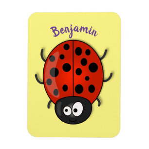 illustration av tecknaden Cute lycklig red ladybug Magnet