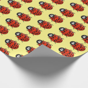 illustration av tecknaden Cute lycklig red ladybug Presentpapper