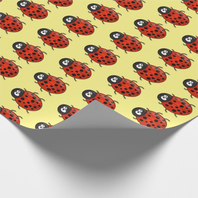 illustration av tecknaden Cute lycklig red ladybug Presentpapper (Hörn)