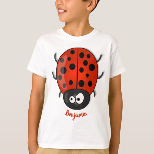illustration av tecknaden Cute lycklig red ladybug T Shirt