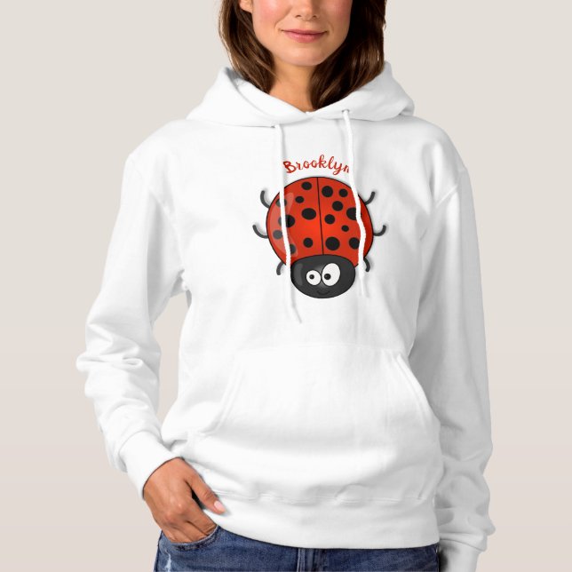 illustration av tecknaden Cute lycklig red ladybug T Shirt (Framsida)