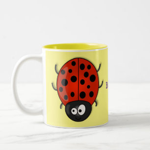 illustration av tecknaden Cute lycklig red ladybug Två-Tonad Mugg