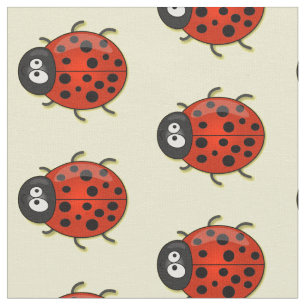 illustration av tecknaden Cute lycklig red ladybug Tyg
