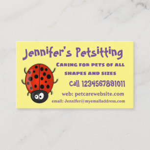 illustration av tecknaden Cute lycklig red ladybug Visitkort