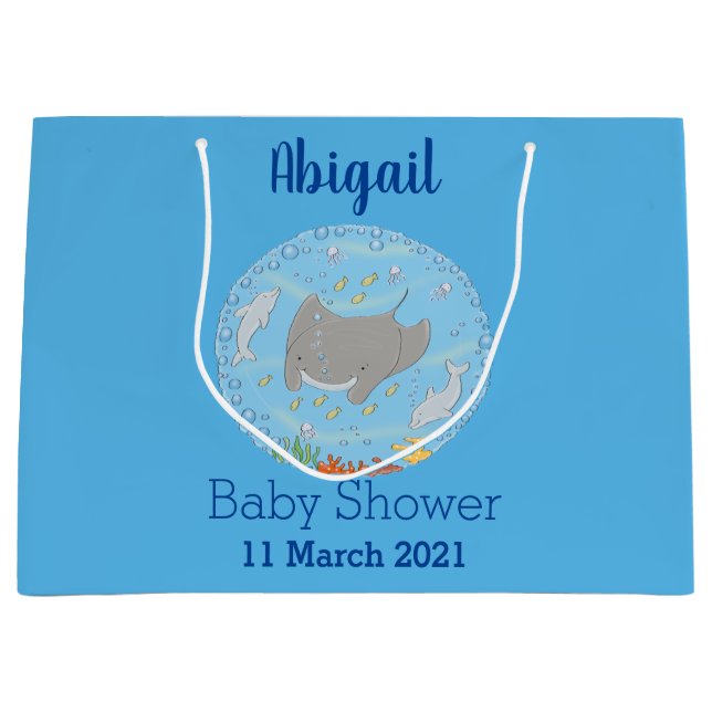 illustration av tecknaden Cute manta ray och bubbl (Framsidan)