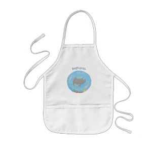 illustration av tecknaden Cute manta ray och bubbl Barnförkläde