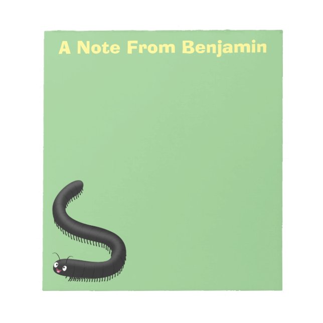 illustration av tecknaden Cute millipede Anteckningsblock (Framsida)