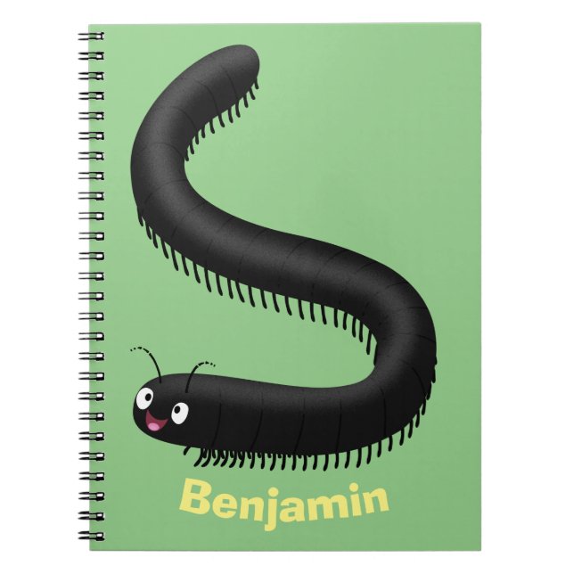 illustration av tecknaden Cute millipede Anteckningsbok (Framsidan)