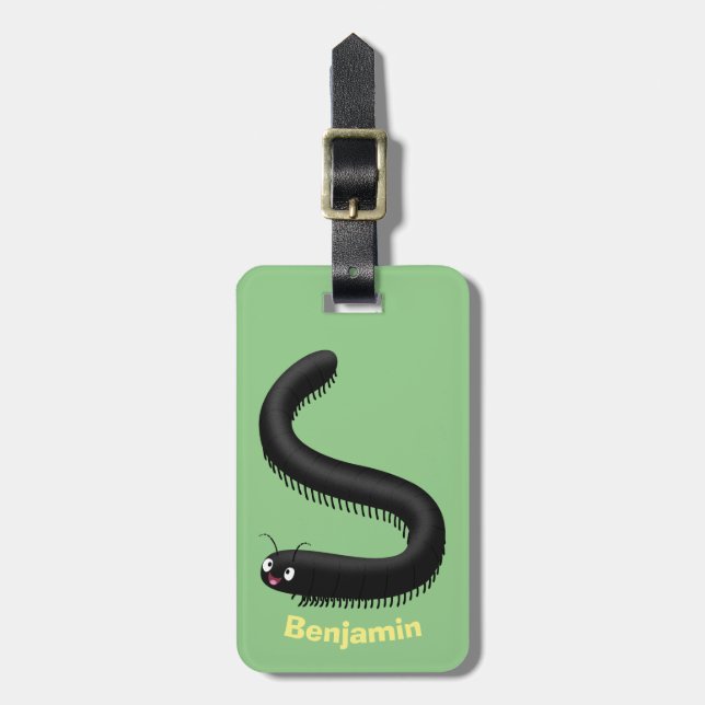 illustration av tecknaden Cute millipede Bagagebricka (Vertikal Framsida)