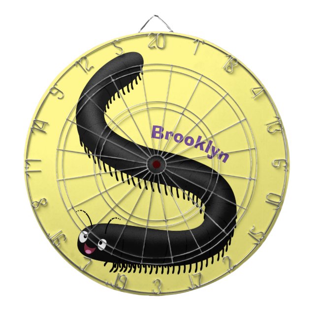 illustration av tecknaden Cute millipede Darttavla (Framsidan)