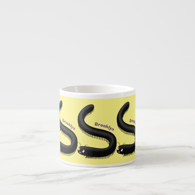 illustration av tecknaden Cute millipede Espressomugg (Framsidan)