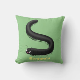 illustration av tecknaden Cute millipede Kudde