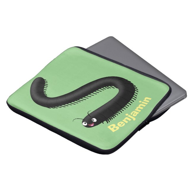 illustration av tecknaden Cute millipede Laptop Fodral (Framsida topp)
