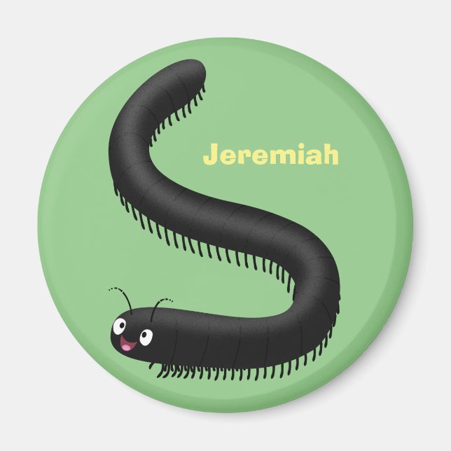 illustration av tecknaden Cute millipede Magnet (Framsidan)