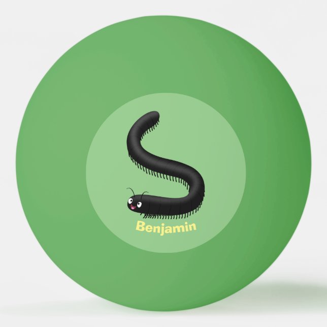 illustration av tecknaden Cute millipede Pingisboll (Framsidan)