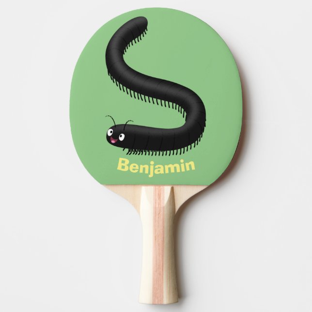 illustration av tecknaden Cute millipede Pingisracket (Framsidan)