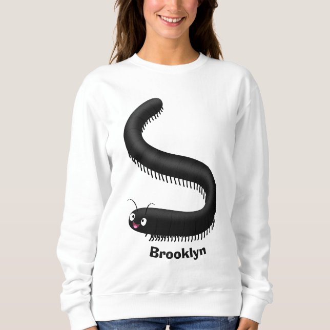 illustration av tecknaden Cute millipede T Shirt (Framsida)