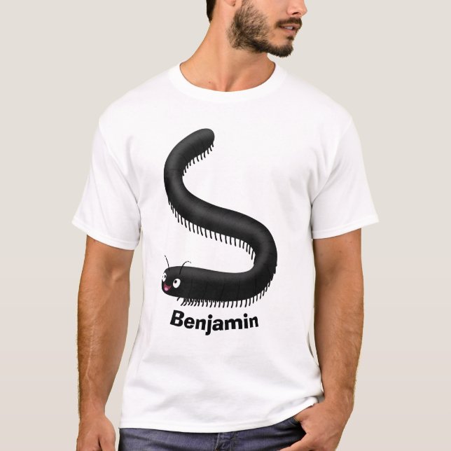 illustration av tecknaden Cute millipede T Shirt (Framsida)