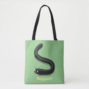 illustration av tecknaden Cute millipede Tygkasse