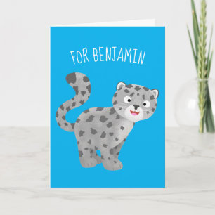 illustration av tecknaden Cute snö leopard Kort