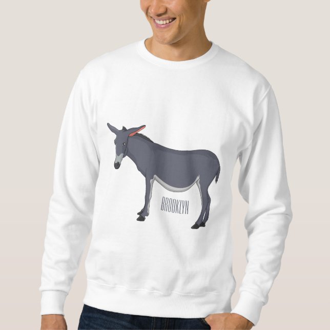 illustration av tecknaden Donkey Lång Ärmad Tröja (Framsida)