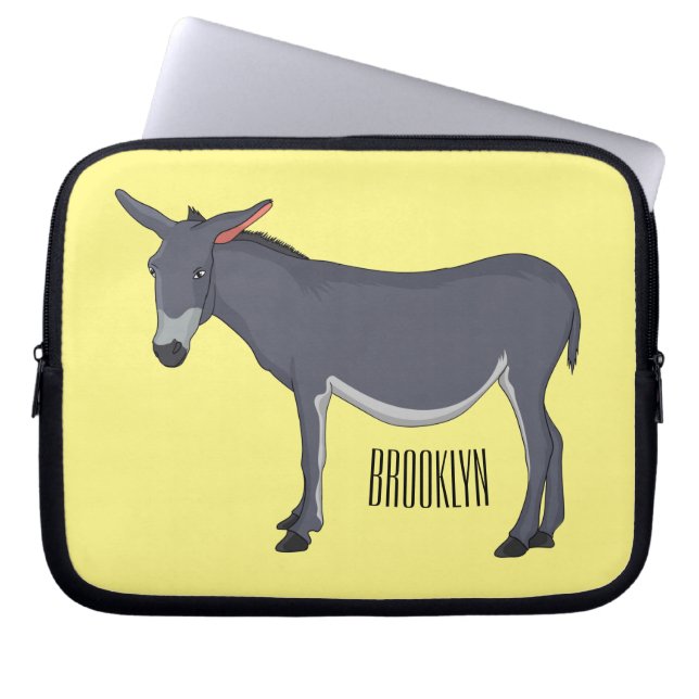 illustration av tecknaden Donkey Laptop Fodral (Framsidan)
