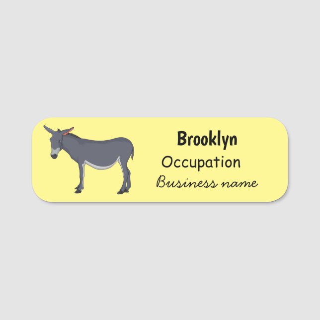 illustration av tecknaden Donkey Namnbricka (Framsida)