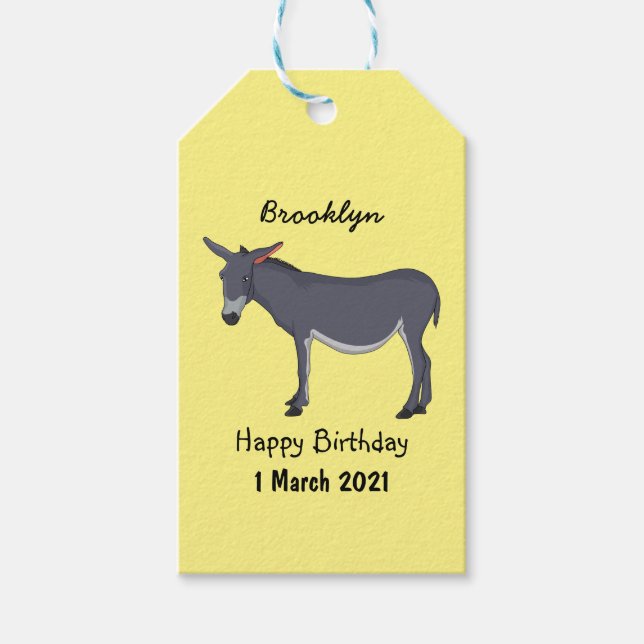 illustration av tecknaden Donkey Presentetikett (Framsidan)