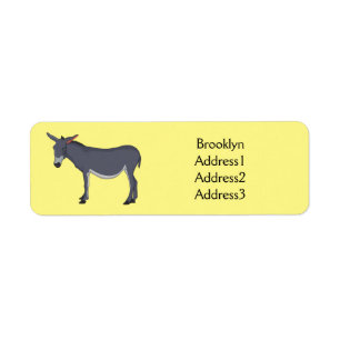 illustration av tecknaden Donkey Returadress Etikett