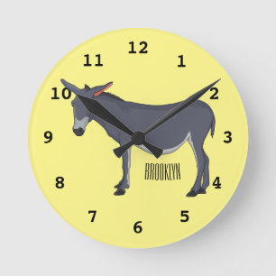 illustration av tecknaden Donkey Rund Klocka