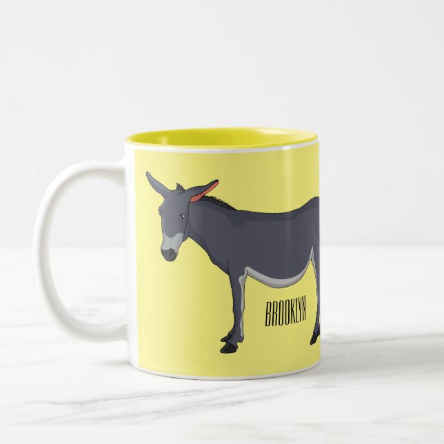illustration av tecknaden Donkey Två-Tonad Mugg (Vänster)