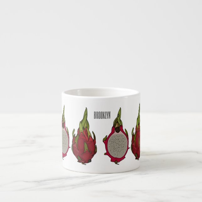 illustration av tecknaden Dragon Frukt Espressomugg (Framsidan)
