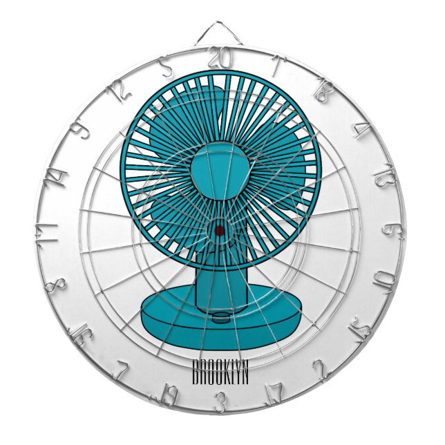 illustration av tecknaden fläkt darttavla (Framsidan)
