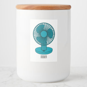 illustration av tecknaden fläkt mat etikett