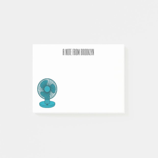 illustration av tecknaden fläkt post-it block (Framsida)