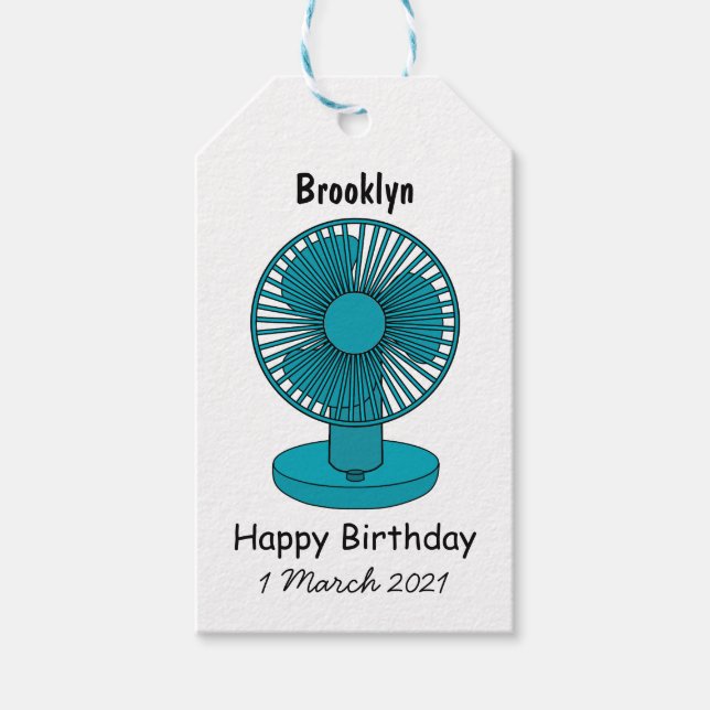 illustration av tecknaden fläkt presentetikett (Framsidan)