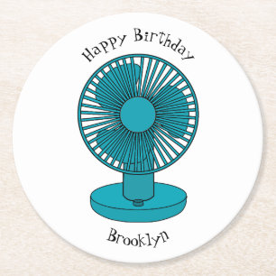 illustration av tecknaden fläkt underlägg papper rund