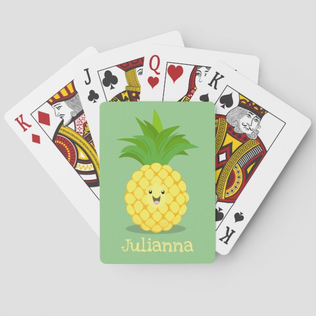 illustration av tecknaden för ananas casinokort (Baksidan)