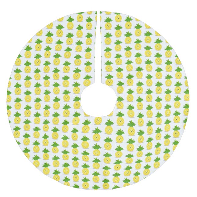 illustration av tecknaden för ananas julgransmatta borstad polyester (Framsidan)