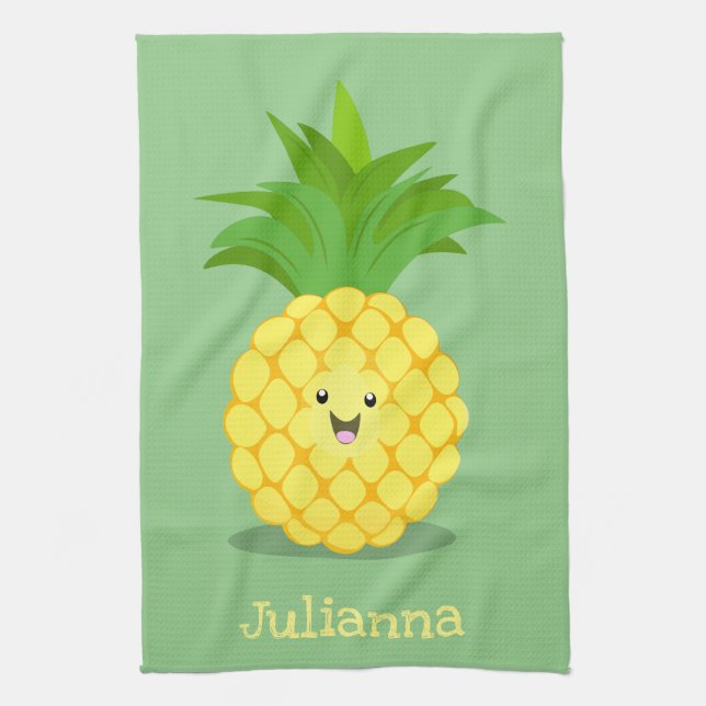 illustration av tecknaden för ananas kökshandduk (Vertikal)