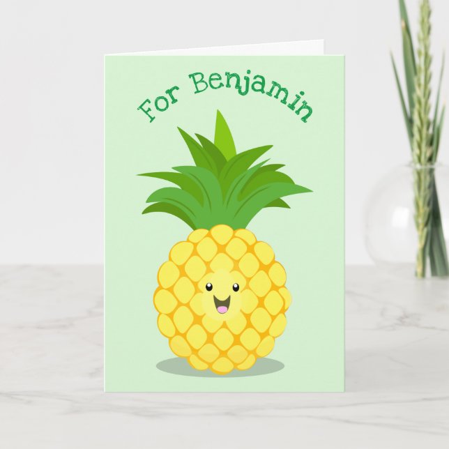 illustration av tecknaden för ananas kort (Framsida)