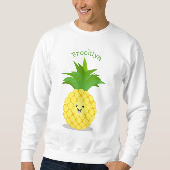 illustration av tecknaden för ananas lång ärmad tröja (Framsida)