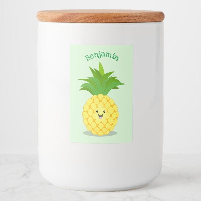 illustration av tecknaden för ananas mat etikett (Framsida)