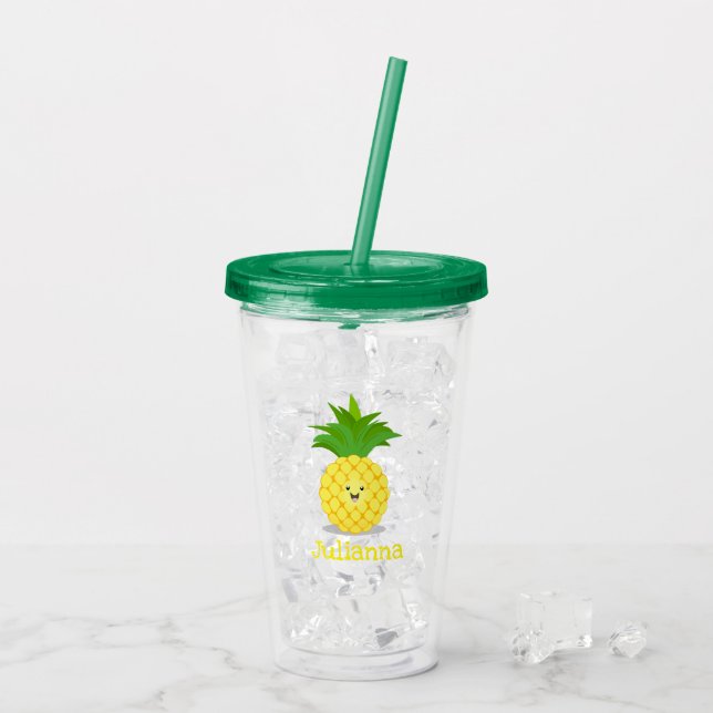 illustration av tecknaden för ananas take away mugg (Baksida Ice)