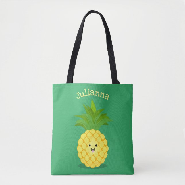 illustration av tecknaden för ananas tygkasse (Framsida)