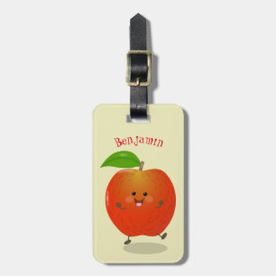 illustration av tecknaden för Cute dans-äpple Bagagebricka