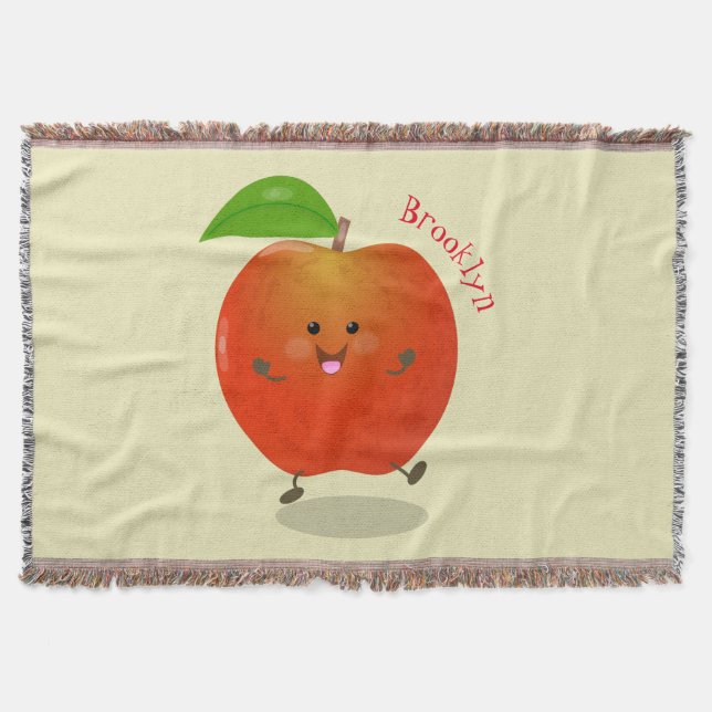 illustration av tecknaden för Cute dans-äpple Filt (Framsidan)