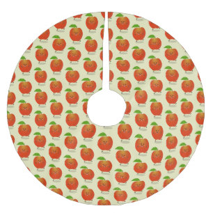 illustration av tecknaden för Cute dans-äpple Julgransmatta Borstad Polyester