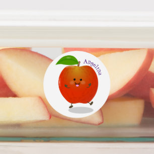 illustration av tecknaden för Cute dans-äpple Klistermärke