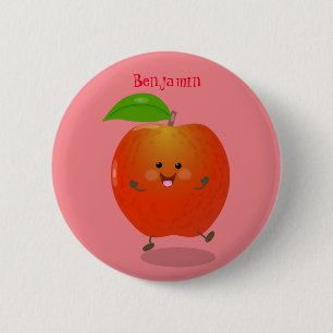 illustration av tecknaden för Cute dans-äpple Knapp
